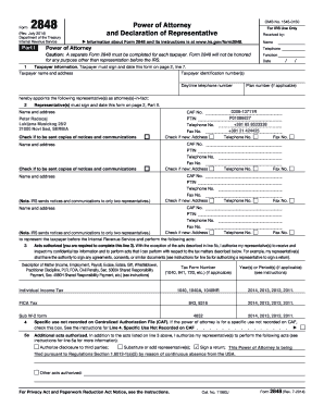IRS Form 2848 Power of Attorney
