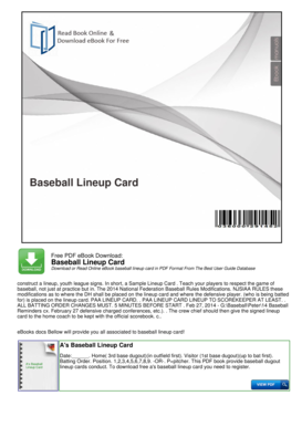 Formato de line up para imprimir - Baseball Lineup Card - mybooklibraryCom