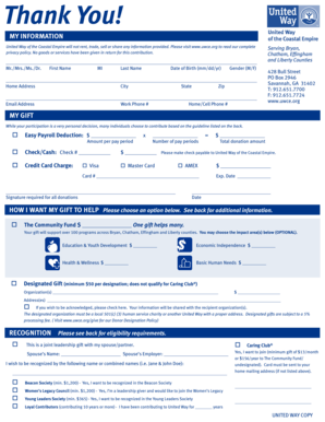 United Way Donation Form
