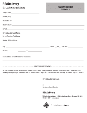 St. Louis County Library Revocation Form