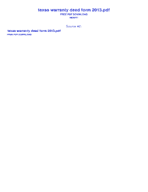 Texas Warranty Deed Form