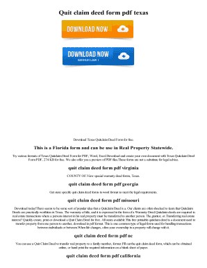 Texas Quitclaim Deed Form