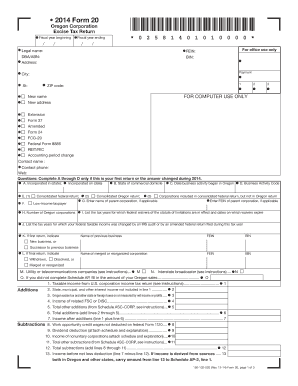 Oregon Corporation Excise Tax Return