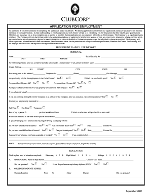 Employment Application Form