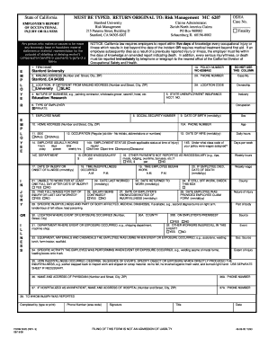 California Employer's Report of Occupational Injury or Illness