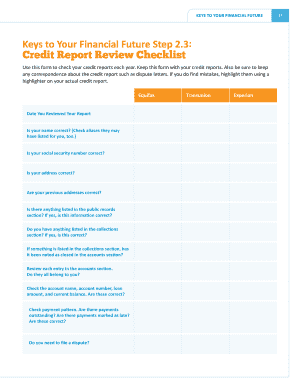 Credit Report Review Checklist