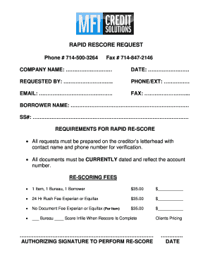Rapid Rescore Request Form