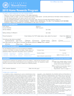 2015 Home Rewards Program Rebate Application