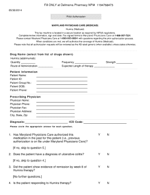 Maryland Physicians Care Humira Prior Authorization Form