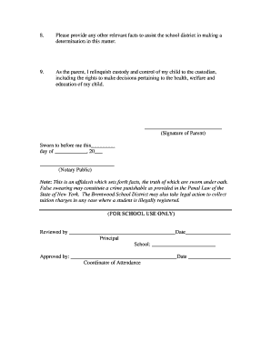 Parent Custody Affidavit