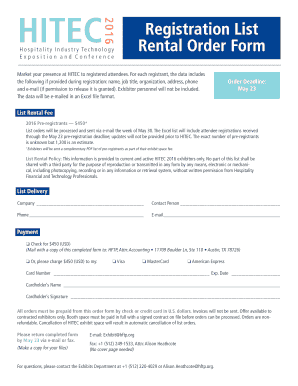 HITEC Registration List Rental Order Form - bhftporgb