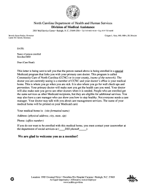North Carolina Medicaid Enrollment Notice