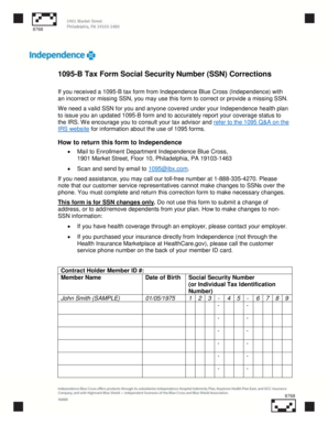1095-B SSN Correction Form