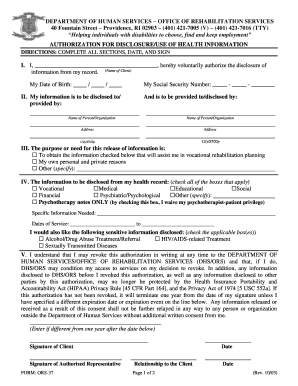 Authorization for Disclosure of Health Information