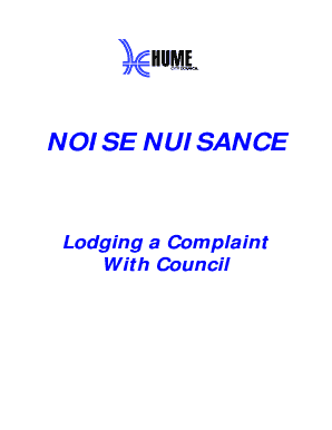 Noise Nuisance Complaint Form