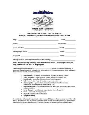 Assumption of Risk and Liability Waiver