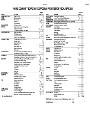 Community Board Service Program Priorities Form