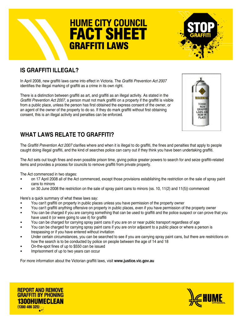 Fillable Online IS GRAFFITI ILLEGAL Fax Email Print pdfFiller