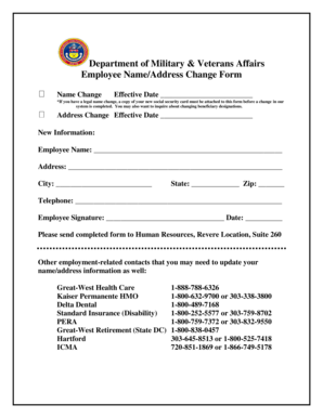 Employee Name/Address Change Form