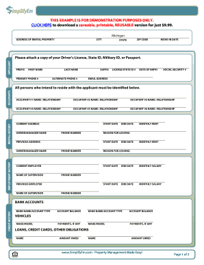 Rental Application Form