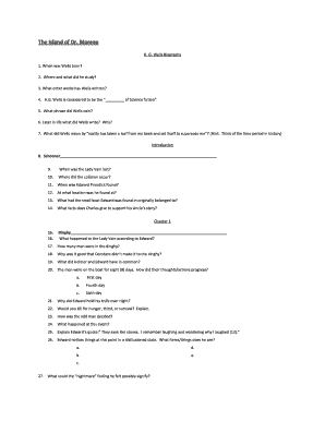 The Island of Dr. Moreau Study Guide