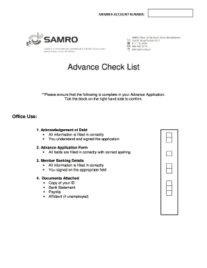 Advance Application Form