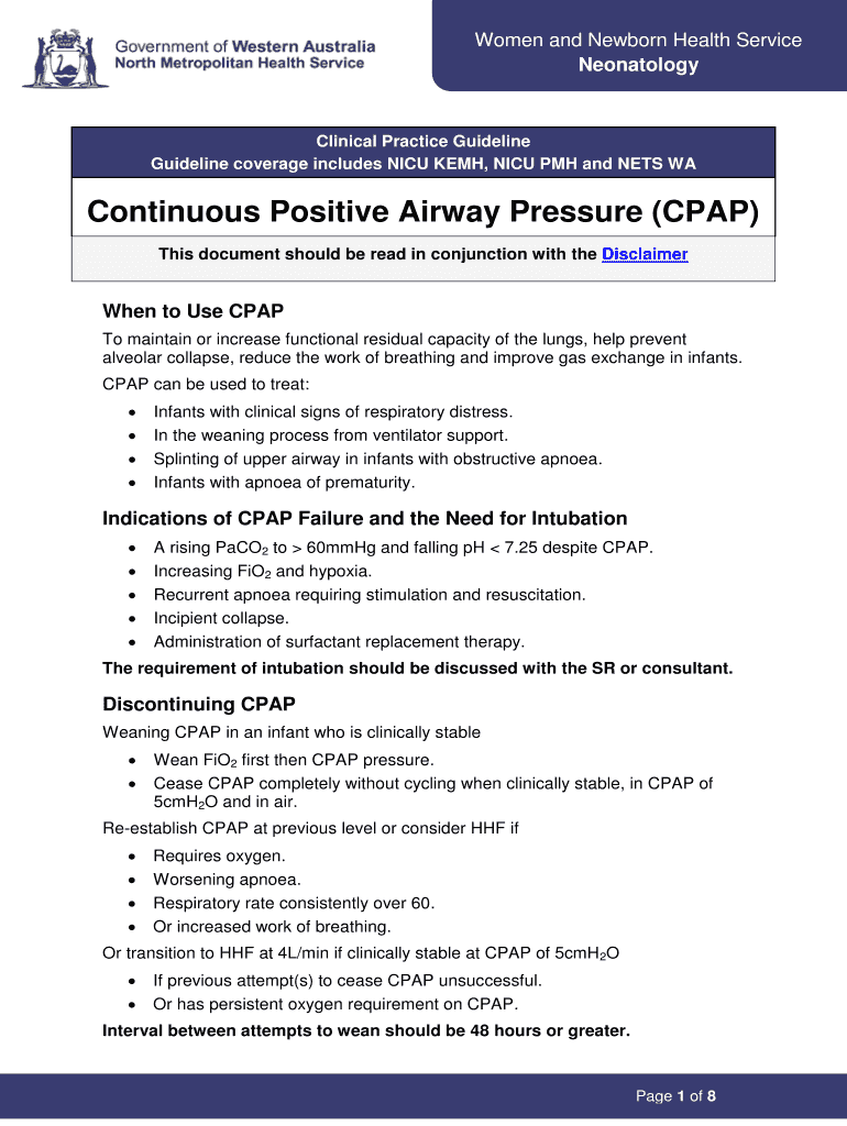 Fillable Online When to Use CPAP Fax Email Print - pdfFiller