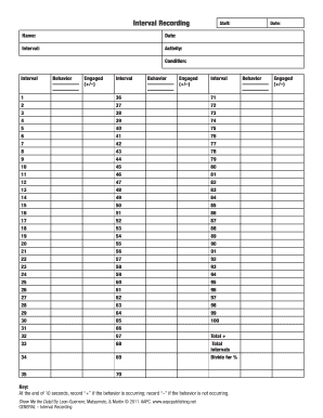 Interval Recording Staff Form