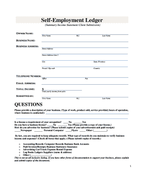 Self-Employment Ledger