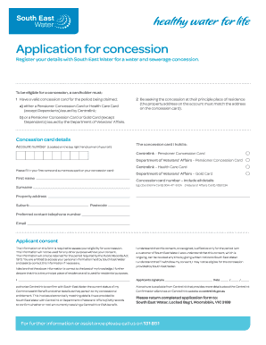 South East Water Concession Application