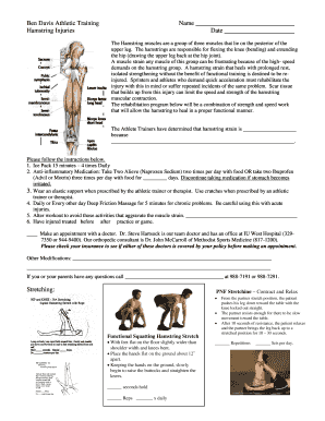 Hamstring Injury Rehabilitation Form