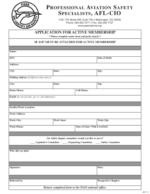 PASS Active Membership Application