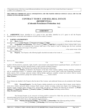 Colorado Residential Real Estate Purchase Agreement