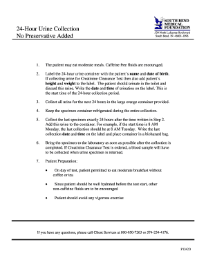 24-Hour Urine Collection Instructions