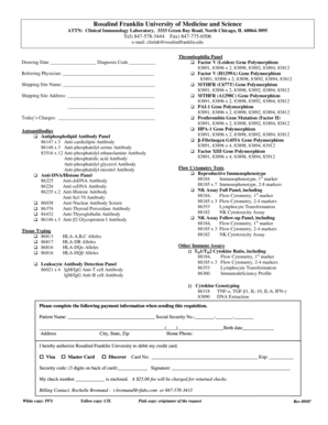 Thrombophilia Panel Request Form