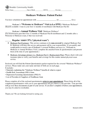 Medicare Wellness Visit Patient Packet