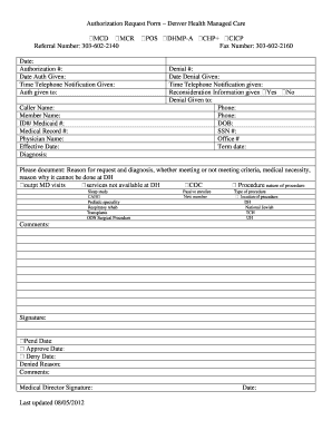 Authorization Request Form