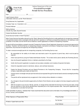 Indiana Oversize/Overweight Permit Application