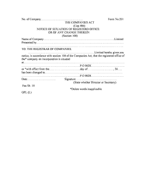 Notice of Registered Office Change