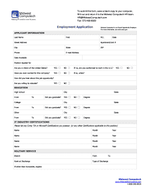 Employment Application Form