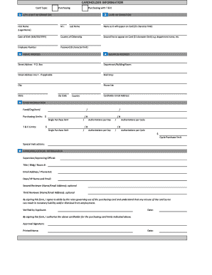 Purchasing Card Application Form