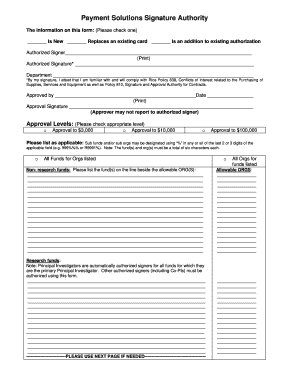 Payment Solutions Signature Authority Form