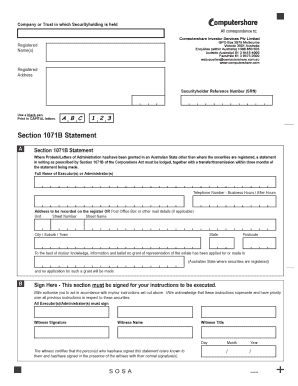 Section 1071B Statement Form
