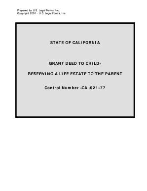Grant Deed to Child with Life Estate for Parent