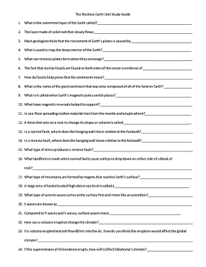 Restless Earth Unit Study Guide