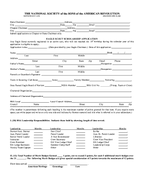 Eagle Scout Scholarship Application