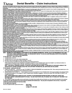 Dental Benefits Claim Form