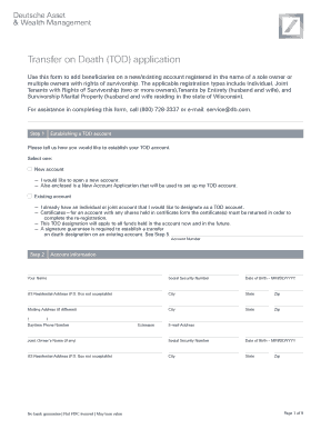 Deutsche Asset TOD-Anwendung