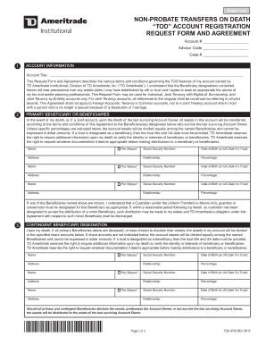 TOD Account Registration Request Form and Agreement