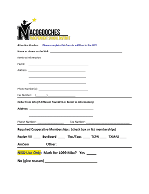Vendor Payment Information Form